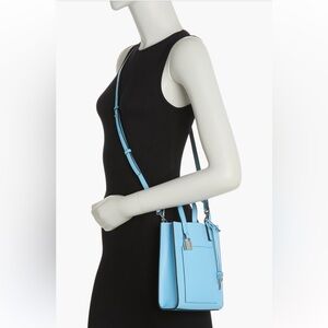 🔥🔥🔥NEW Marc Jacobs Blue Leather Mini Grind Leather Tote Satchel Crossbody Bag